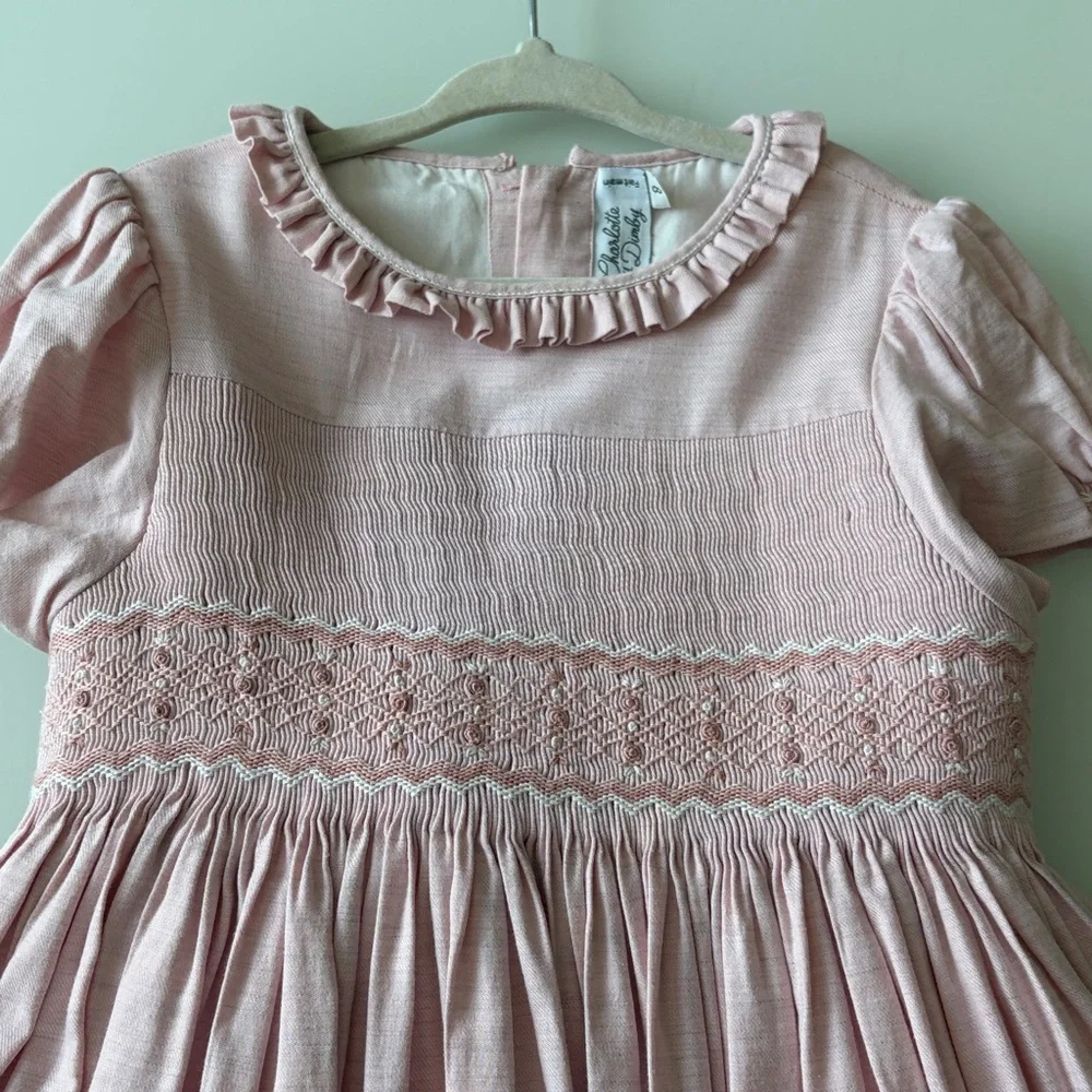 Charlotte sy Dimby Light Pink Smocked Dress Sz 8 - Picture 3 of 13